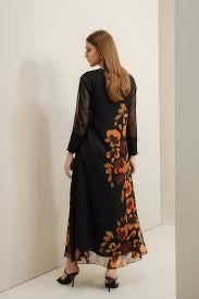 Digital Printed Charmeuse Silk Shirt & Trouser Set with Silk Dupatta – Luxury Loungewear & Party Wear