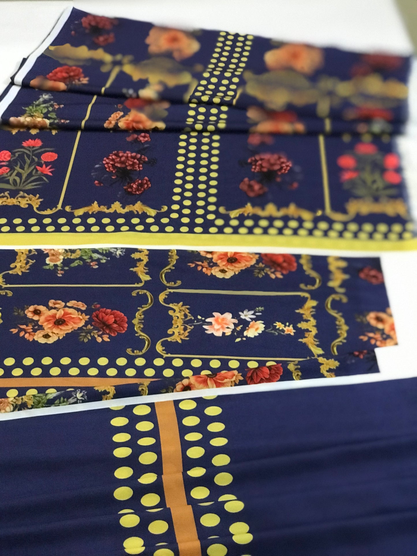 SILAI PRET DIGITAL PRINTED SILK LAWN COORD SET BLUE NAVY