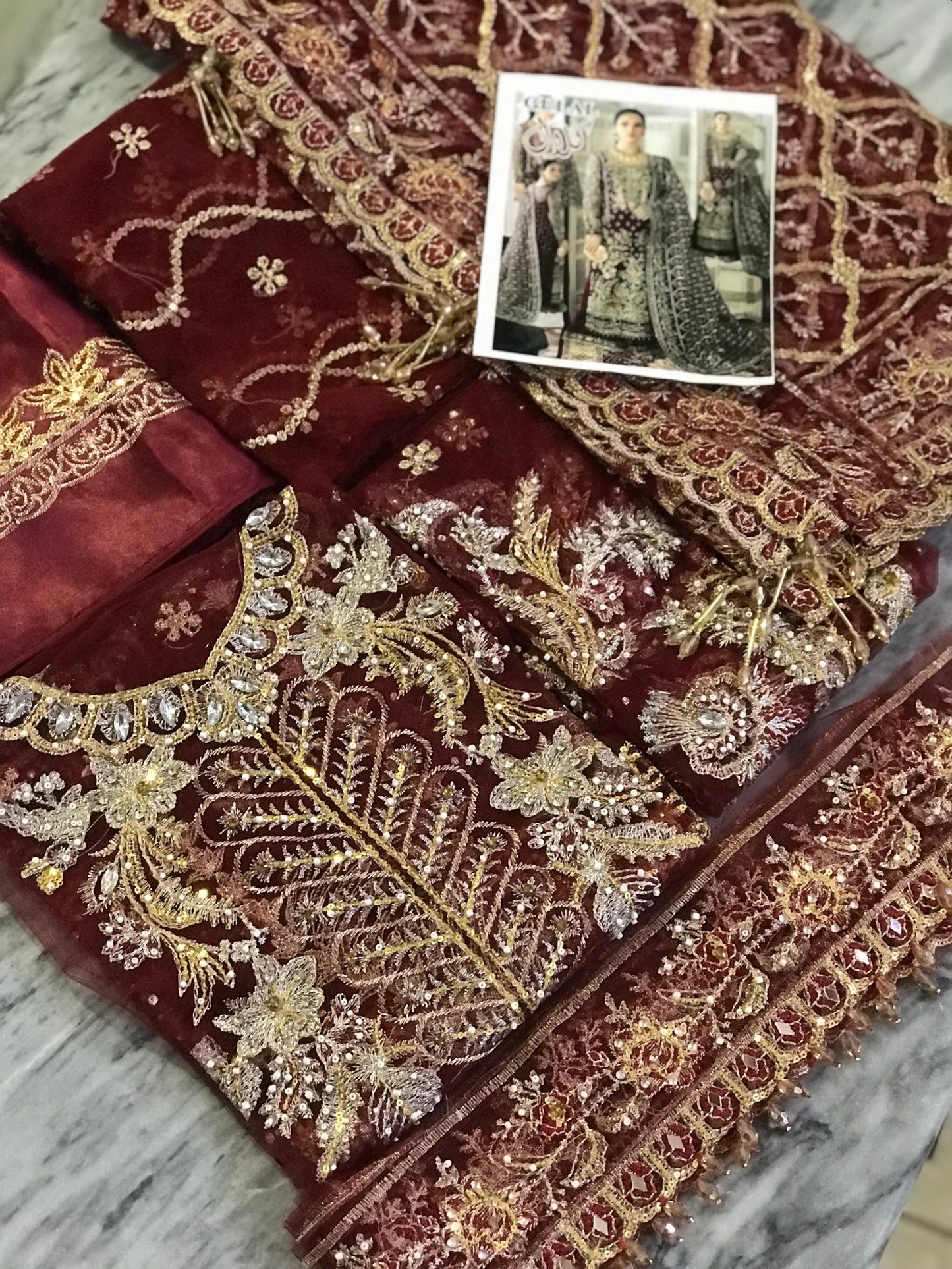 Gulaal Qaynat Maroon Heavy Dress