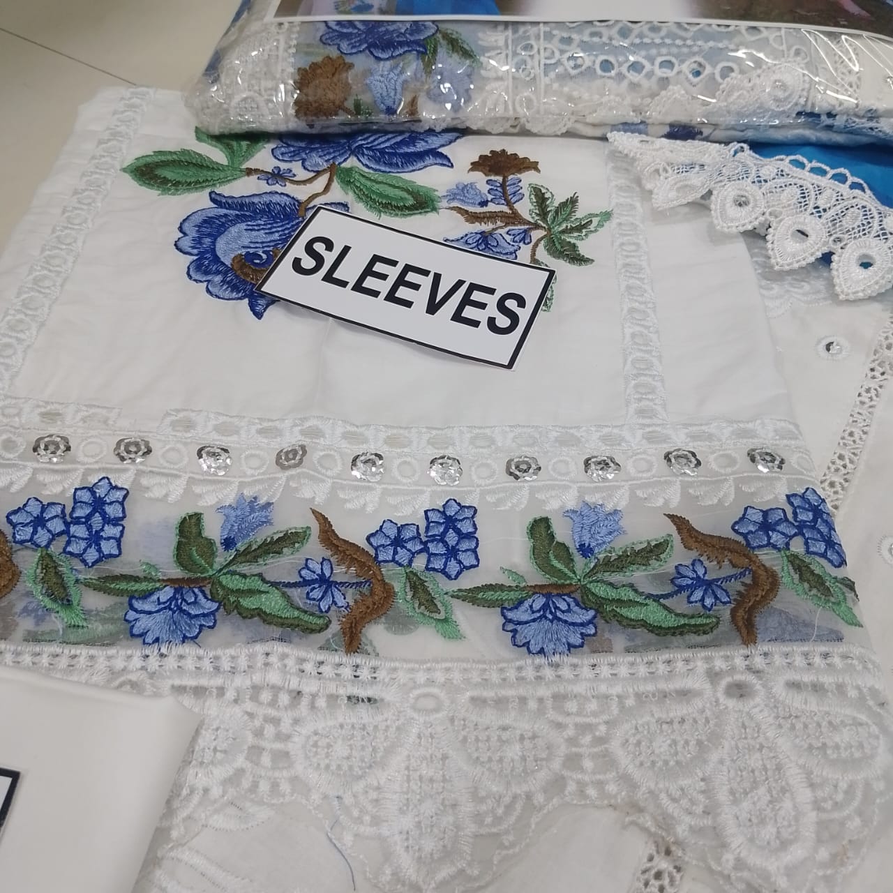 3-Pc Unstitched Chikankari Dress Set – Heavy Schifli Embroidery, Cutwork Laces, Printed Chiffon Dupatta | Summer Brunch & Office Wear