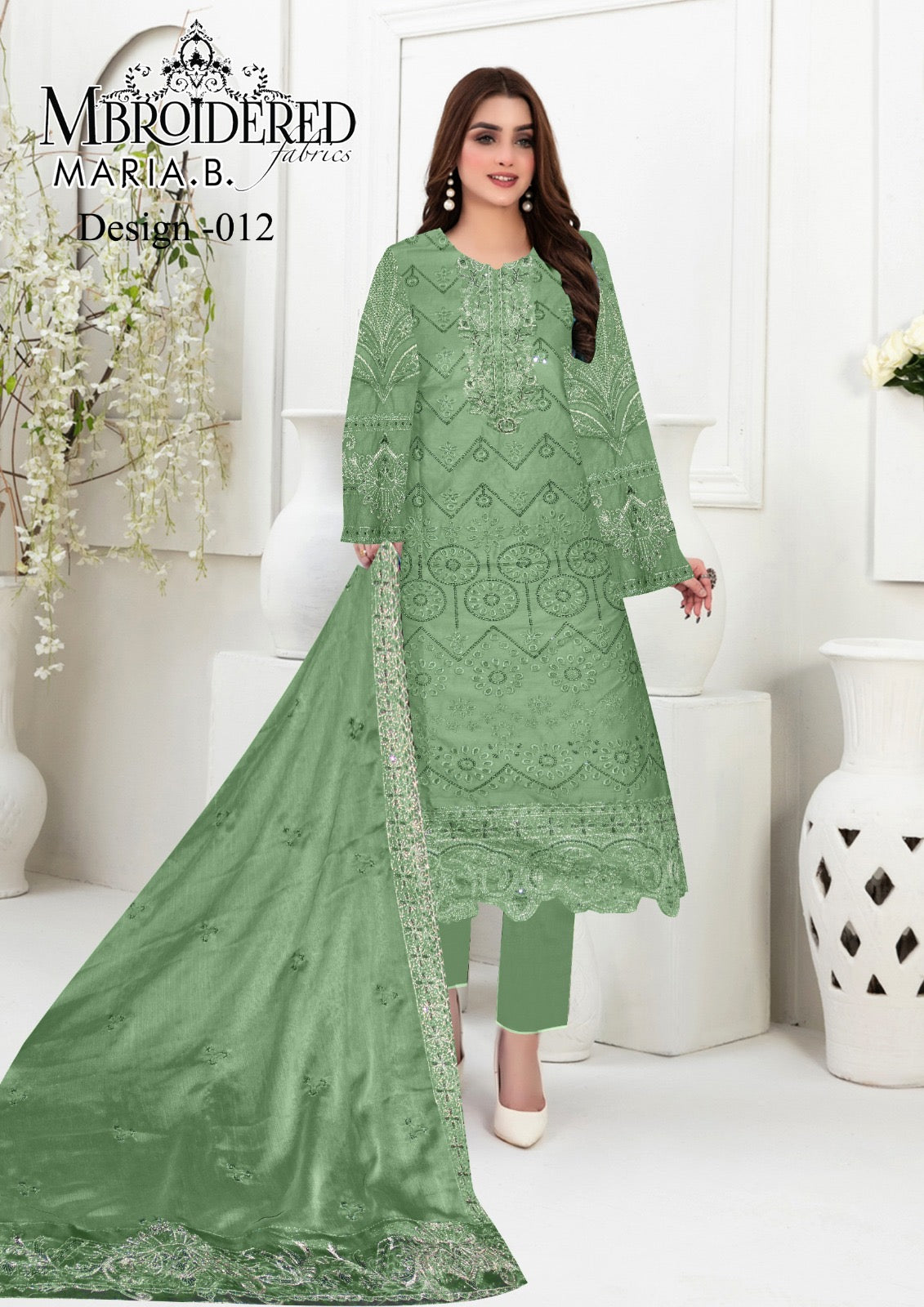 Noon Fashions Casual Cotton Embroidered Dress | Chicken Kari & Sequin 3-PC Suit