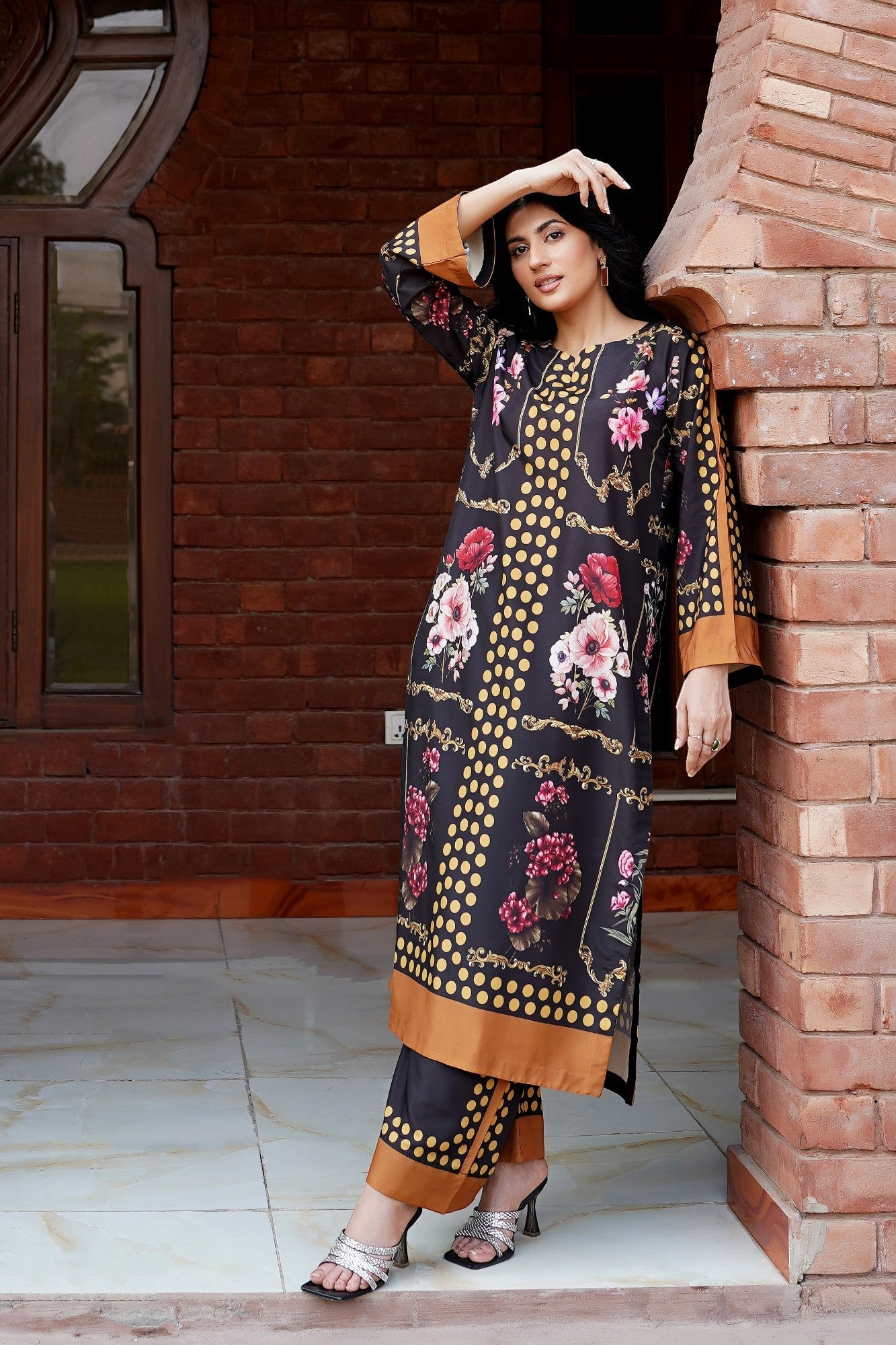 SILAI PRET DIGITAL PRINTED SILK LAWN COORD SET BLUE NAVY