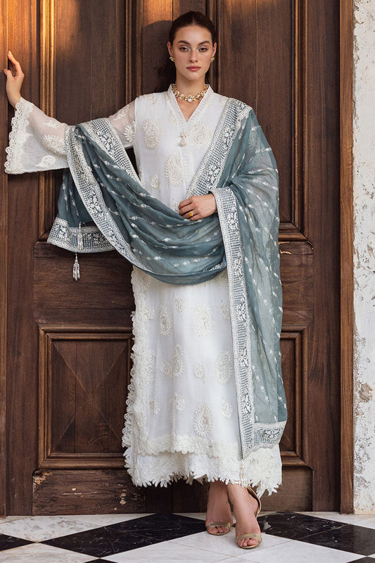 Mushq Mahin – Exquisite 3PC Embroidered Outfit in Off-White