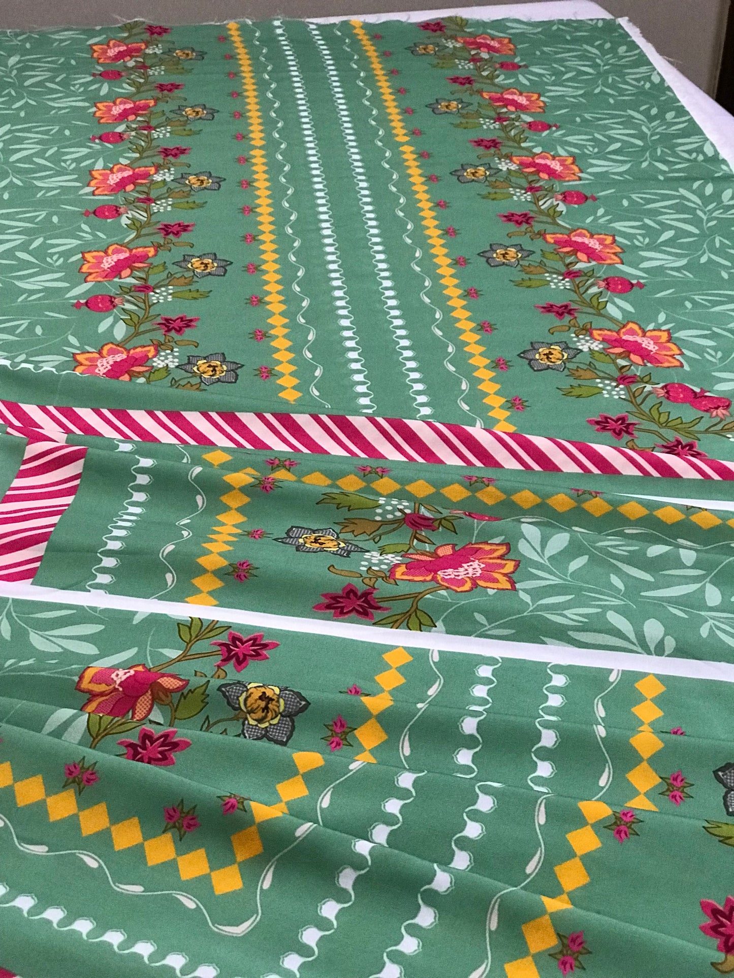 SILAI PRET DIGITAL PRINTED SILK LAWN COORD SET GREEN FLORAL