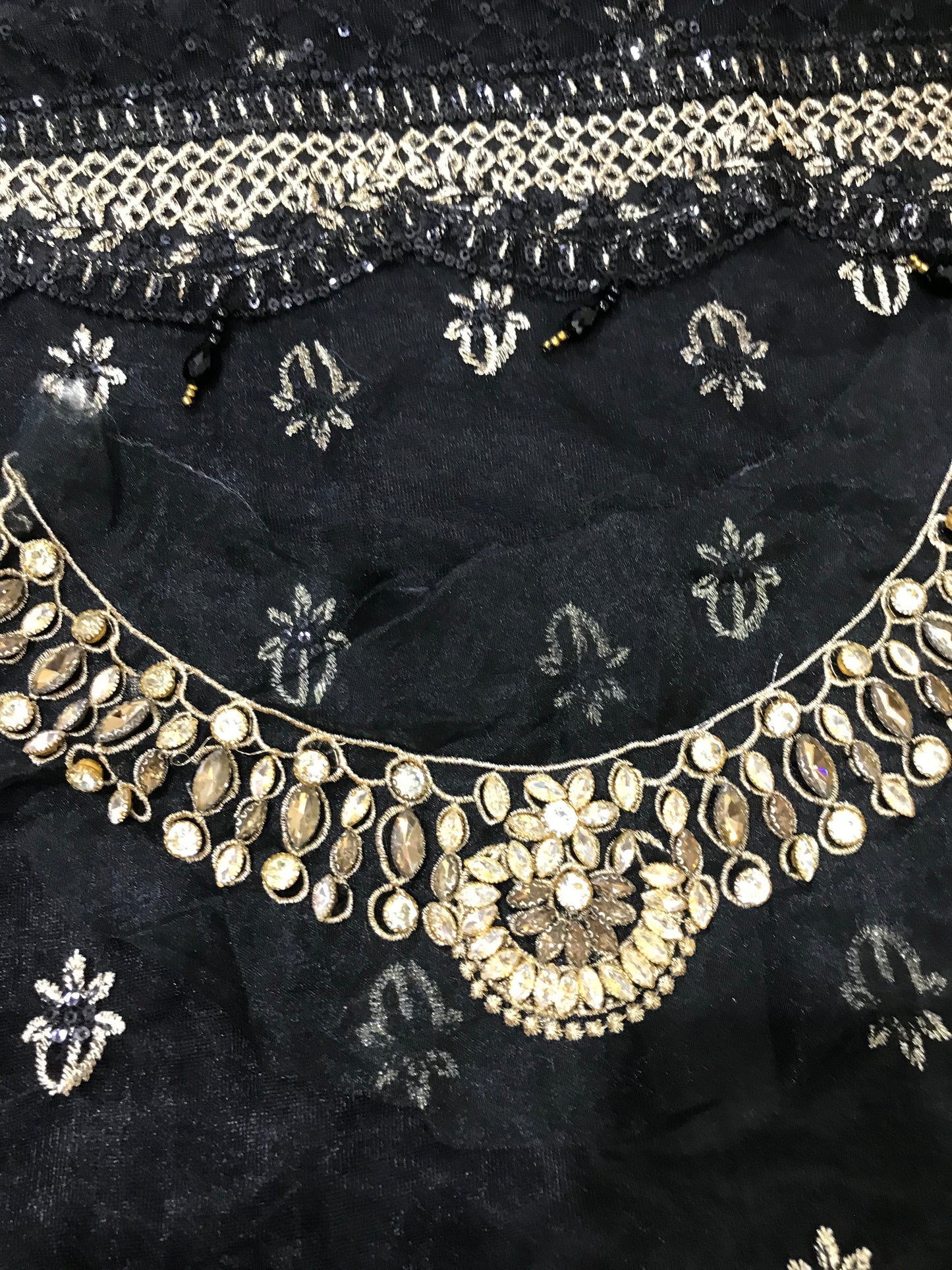 Devdas by Emaan Adeel | Black Net Embroidered Unstitched Saree 2025 | Luxury Festive Collection