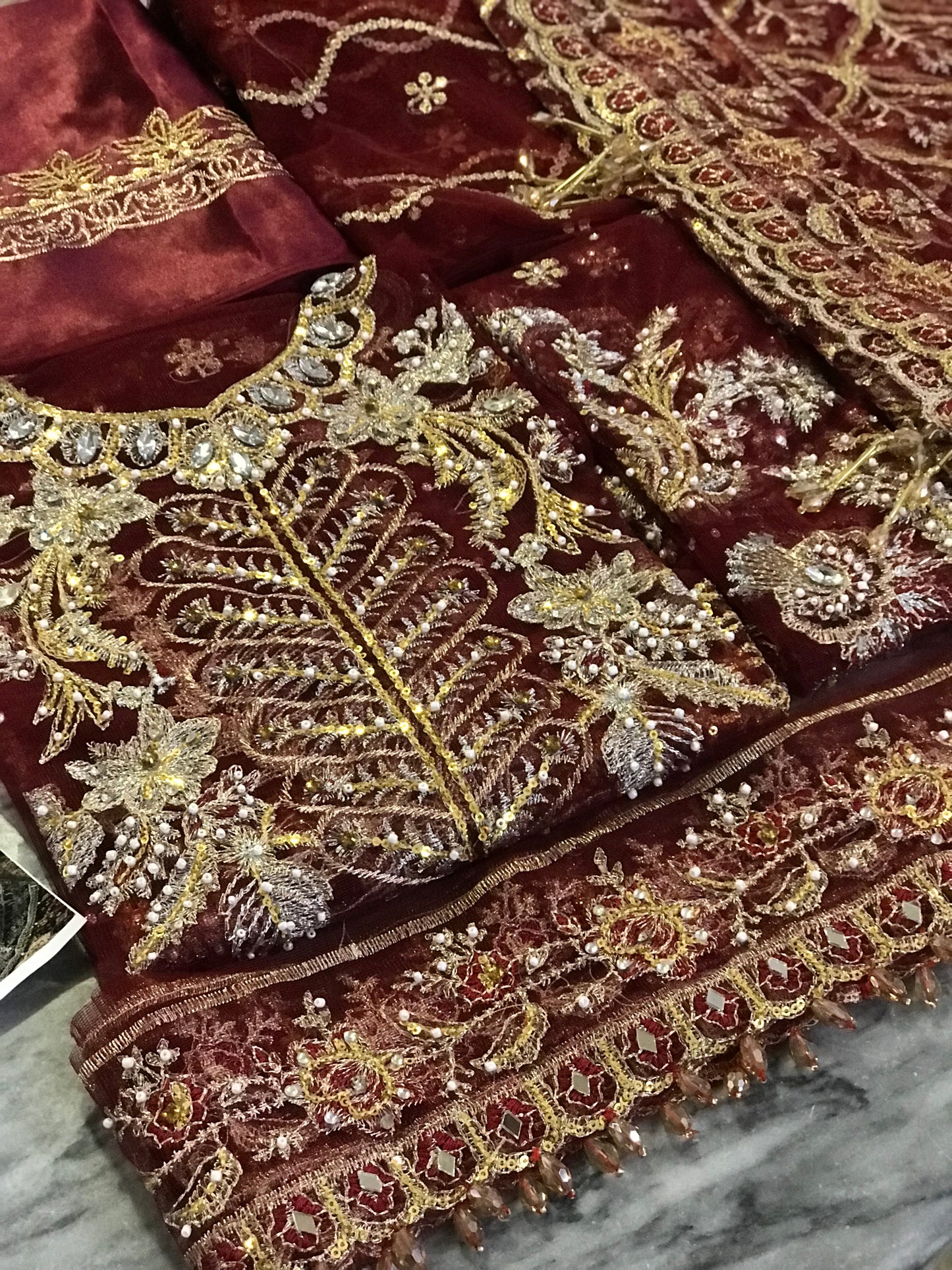 Gulaal Qaynat Maroon Heavy Dress