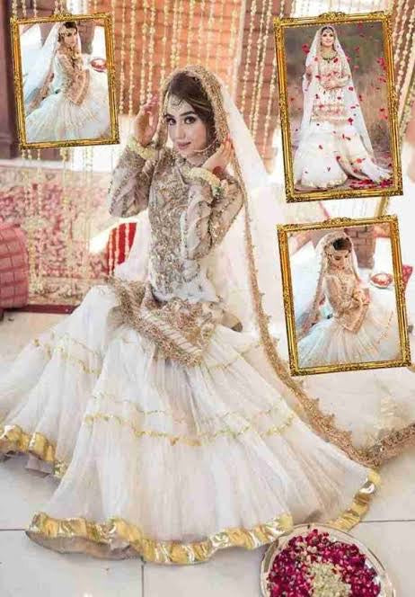 White Embroidered Gharara Set with Zari, Sequins, Beads & Pearls | Heavy Handwork | 4-Side Kiran Lace Dupatta