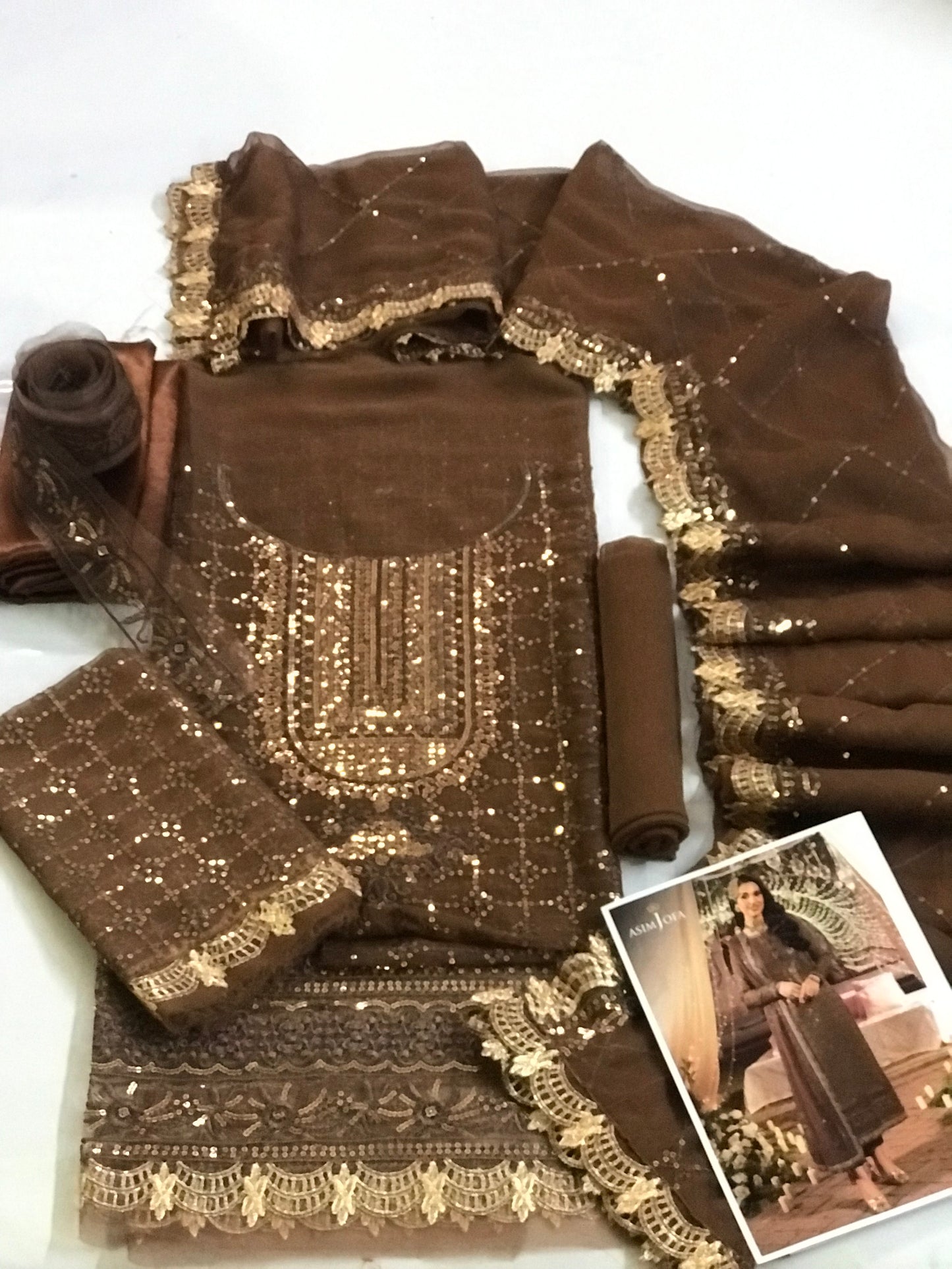 ASIM JOFA DASTAN CHIFFON EMBROIDERED DRESS