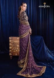 Bekhudi Luxury Net Saree – Inspired by Asim Jofa | Embroidered Silk Blouse & Zari Sequins Elegance