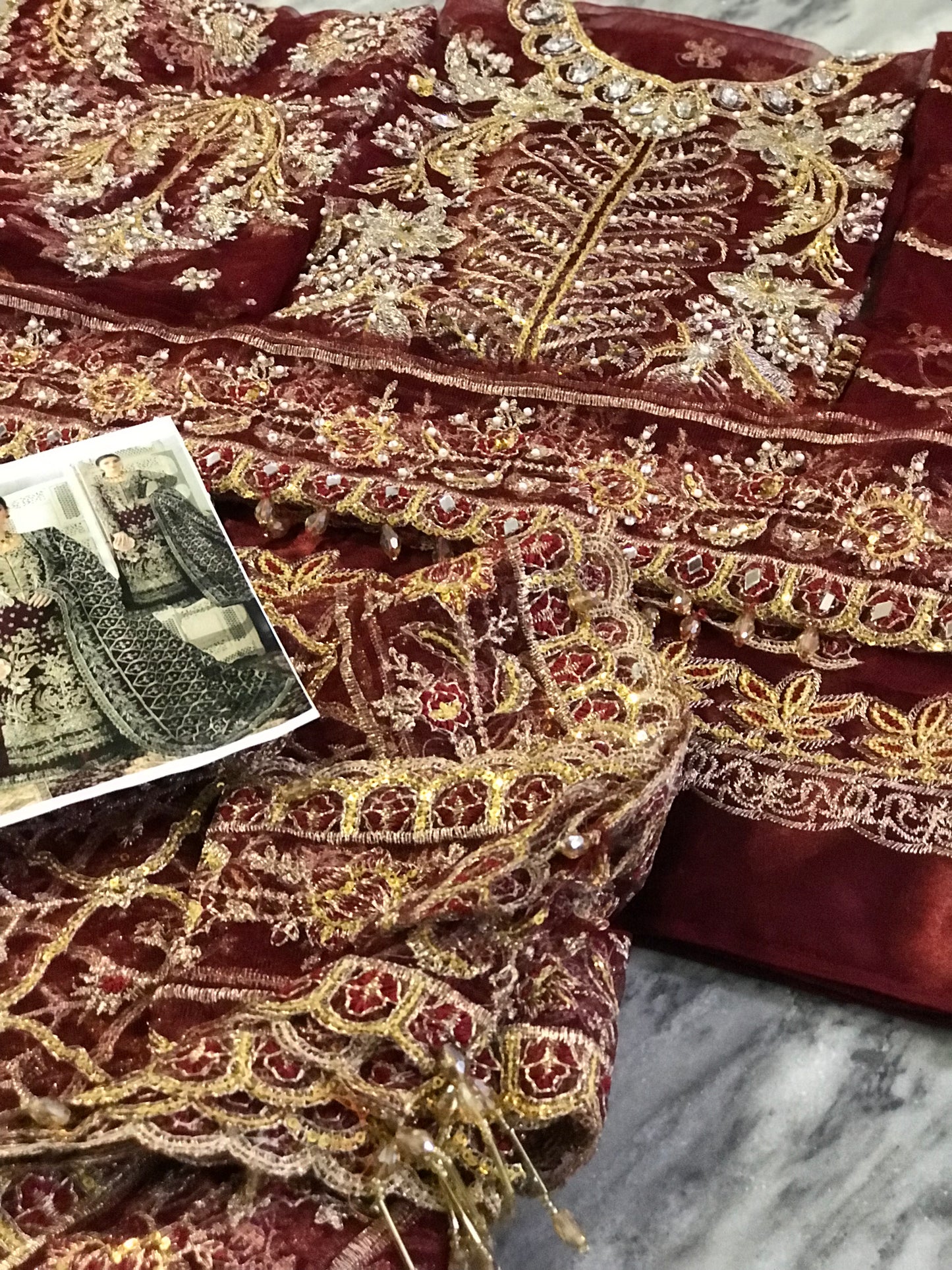 Gulaal Qaynat Maroon Heavy Dress