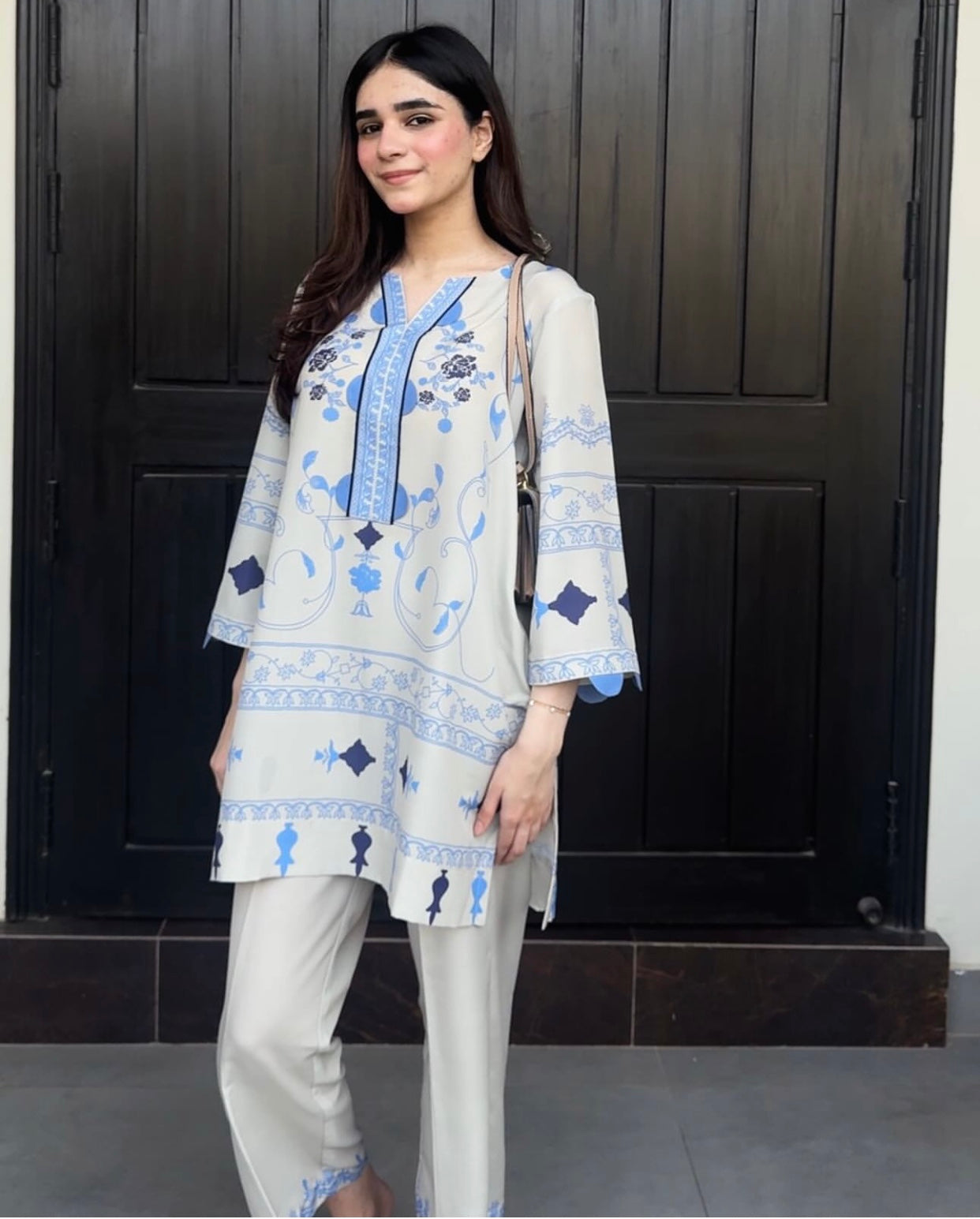 Casual Daily Wear Co Ord Set Pakistan | Grey Floral | Affordable Online Sale unstitched