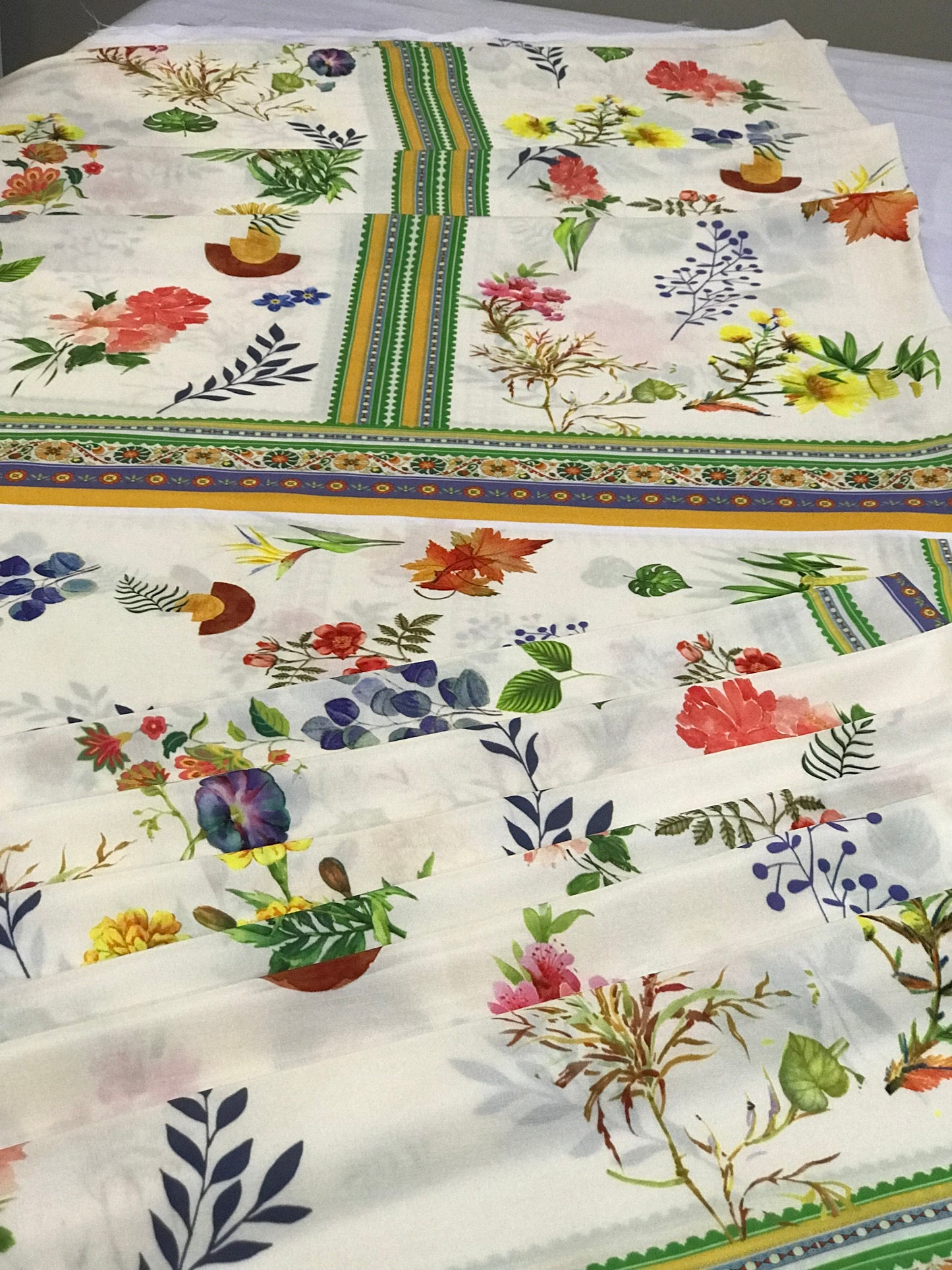 COCO COORD SET SILK LAWN 2 pcs unstitched DIGITAL PRINTED off white