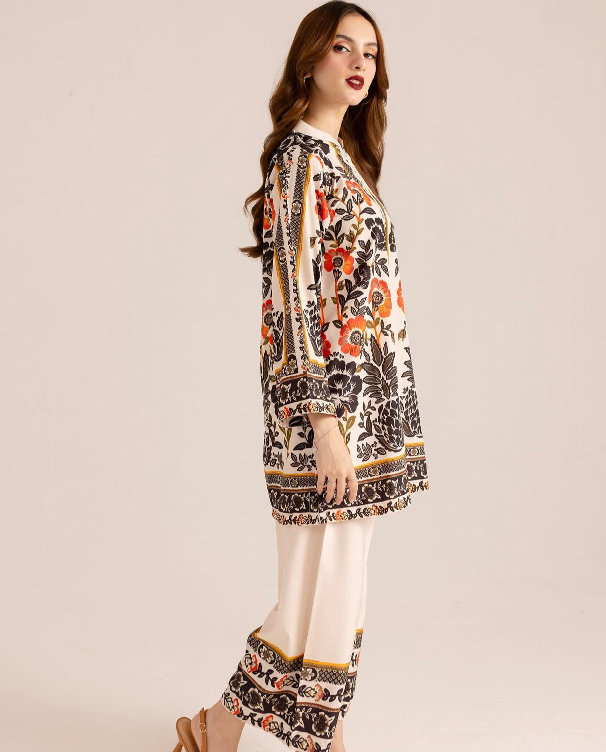 Designer Look Co Ord Set Pakistan | Modern Flora Pattern | Online Sale Shop Unstitched