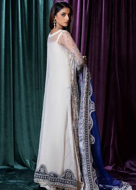 Maryam and Maria Embroidered Net Dress with handwork