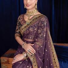 Bekhudi Luxury Net Saree – Inspired by Asim Jofa | Embroidered Silk Blouse & Zari Sequins Elegance