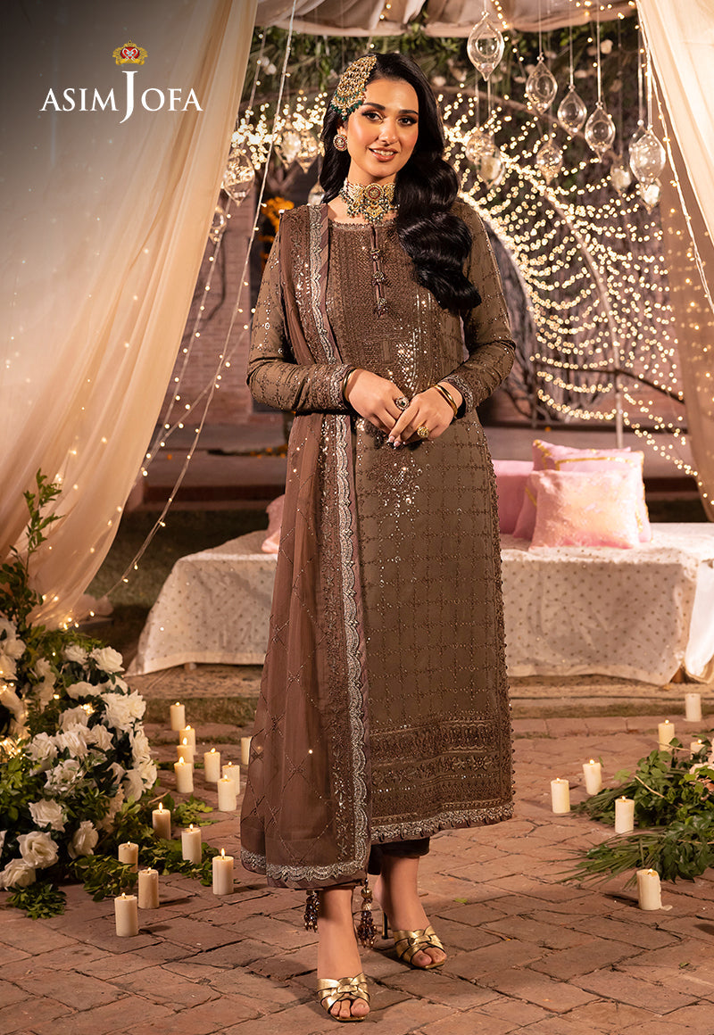ASIM JOFA DASTAN CHIFFON EMBROIDERED DRESS