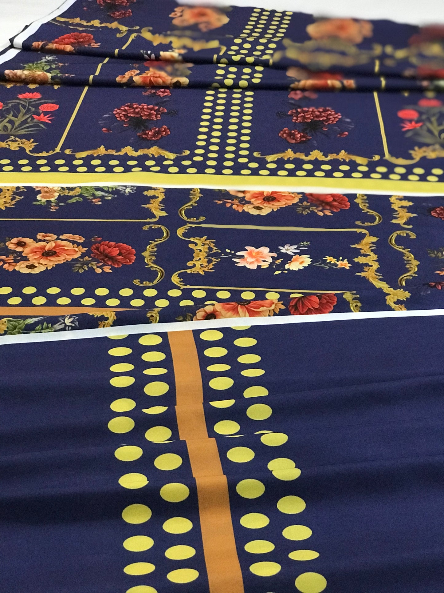 SILAI PRET DIGITAL PRINTED SILK LAWN COORD SET BLUE NAVY