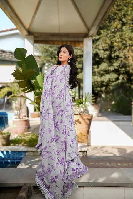 Aneela's Collection Luxury Lawn Embroidered 3 Piece Unstitched 