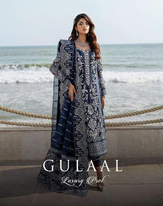 Gulal net embroidered party wear suit