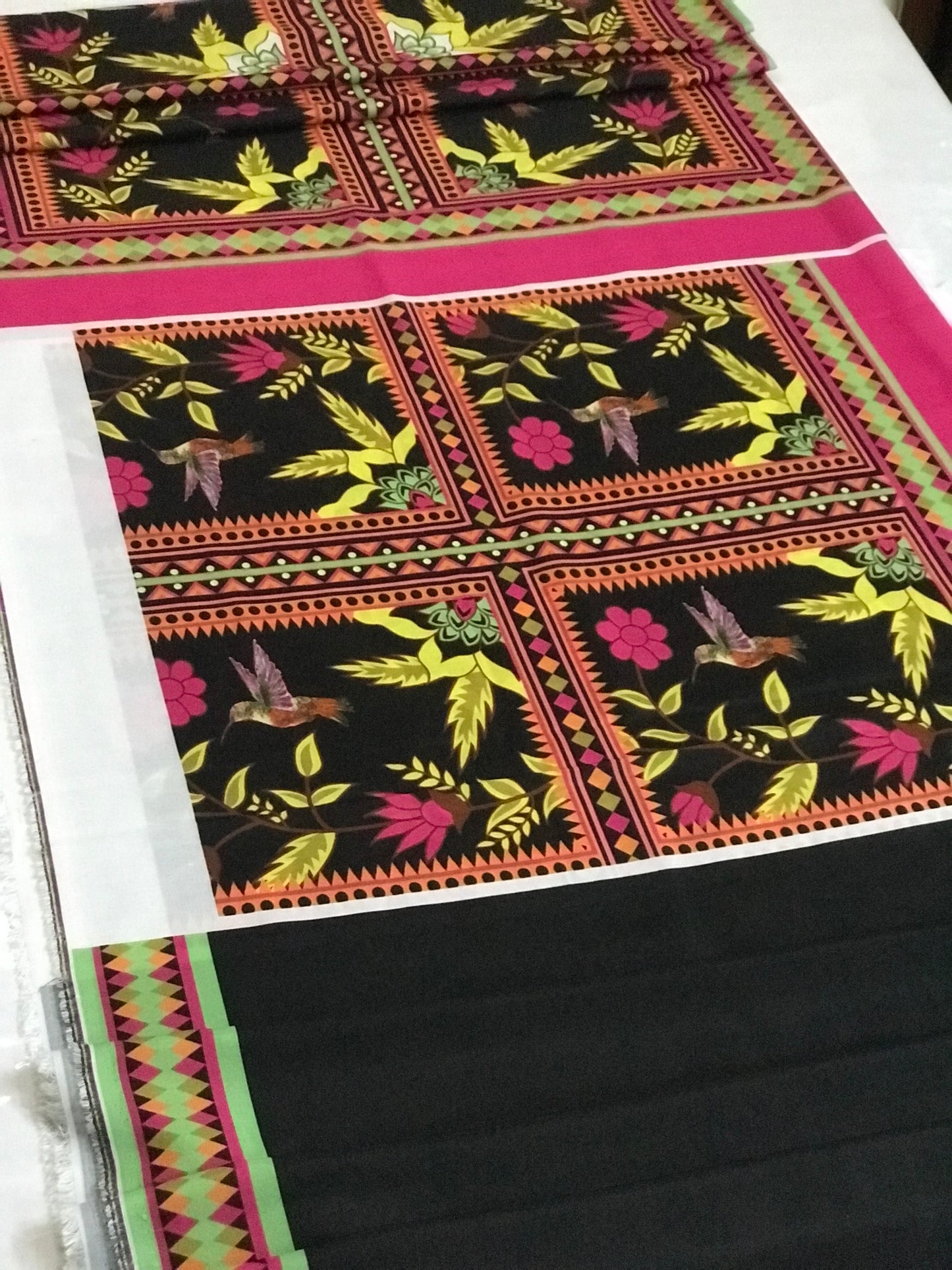 Sumaira Aurangzeb CO ORD SET SILK LAWN 2 pcs unstitched DIGITAL PRINTED Black and multi colors