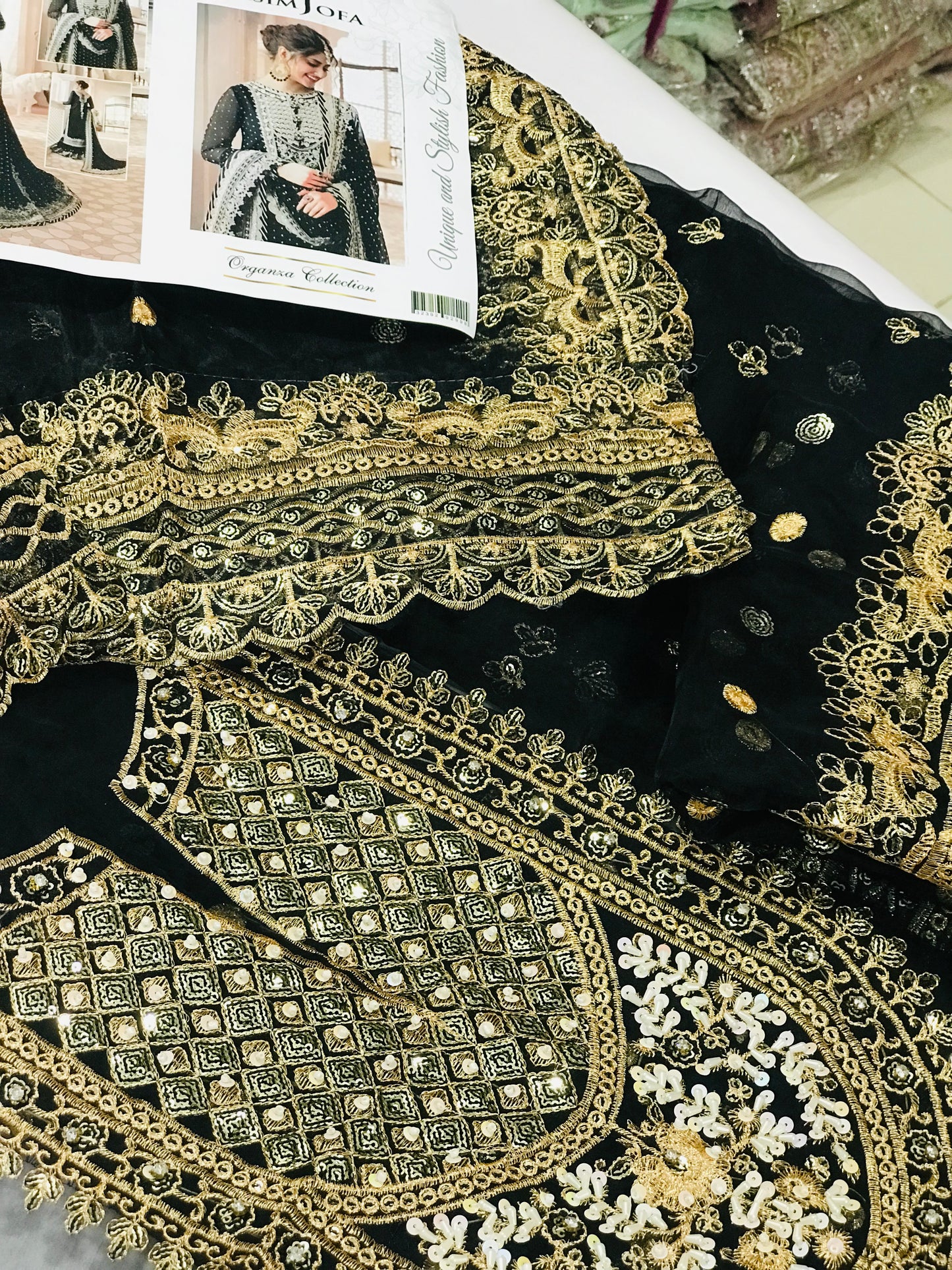 Asim Jofa Chandani Luxury Organza Embroidered Lehanga Dress - Bridal Wedding Collection