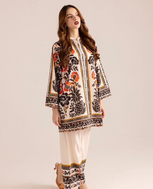 Designer Look Co Ord Set Pakistan | Modern Flora Pattern | Online Sale Shop Unstitched