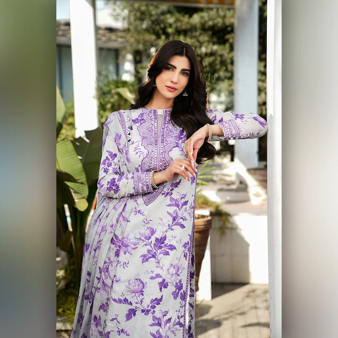 Aneela's Collection Luxury Lawn Embroidered 3 Piece Unstitched 
