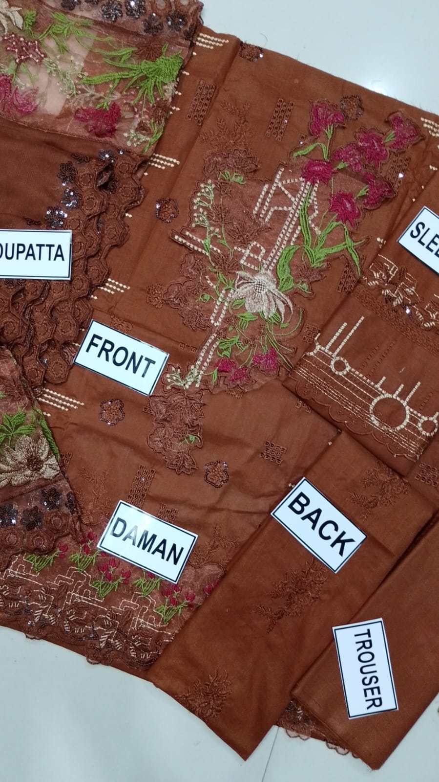 Noon Fashions Casual Cotton Embroidered Dress | Chicken Kari & Sequin 3-PC Suit