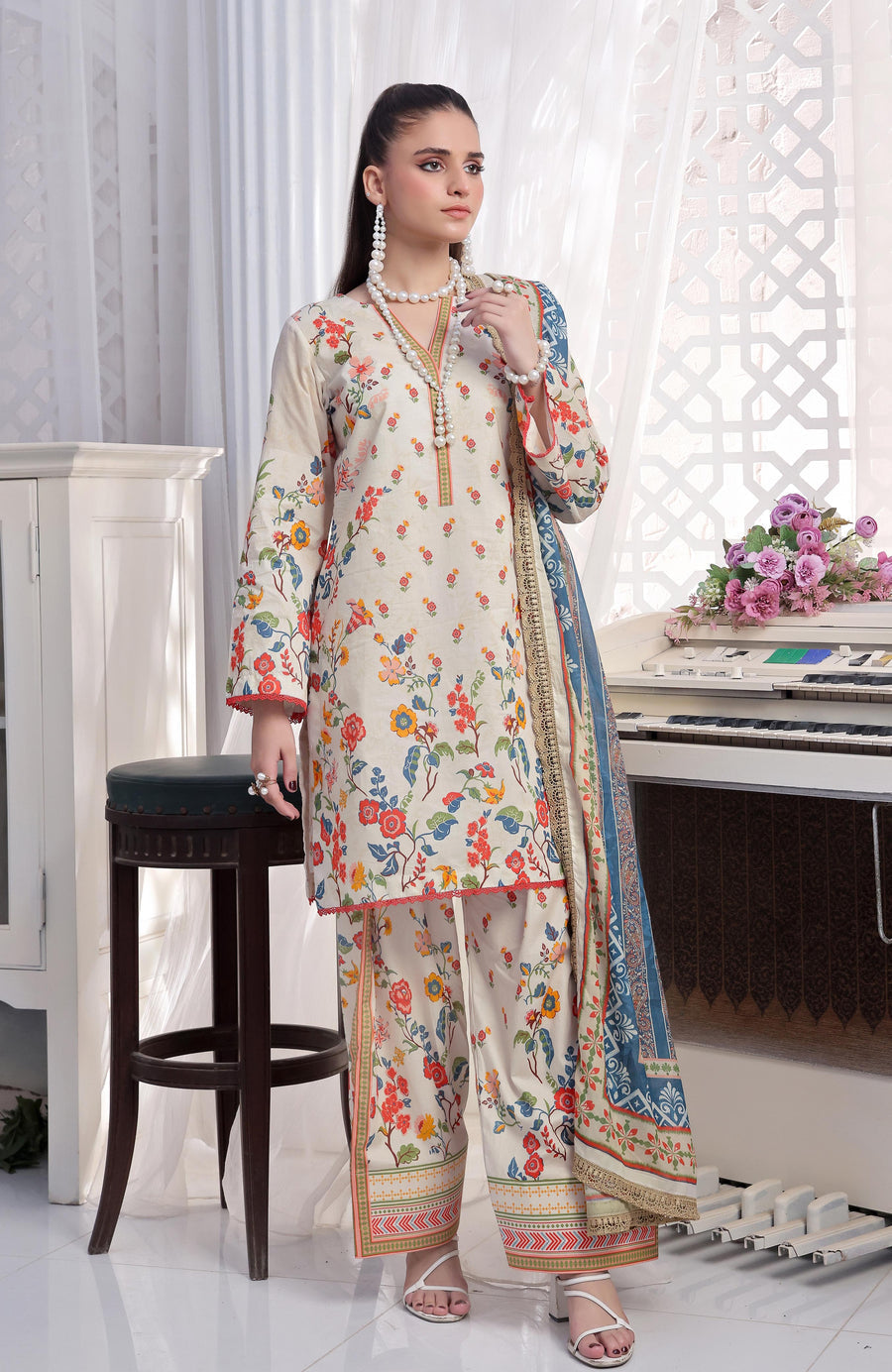 COCO COORD SET SILK LAWN 2 pcs unstitched DIGITAL PRINTED