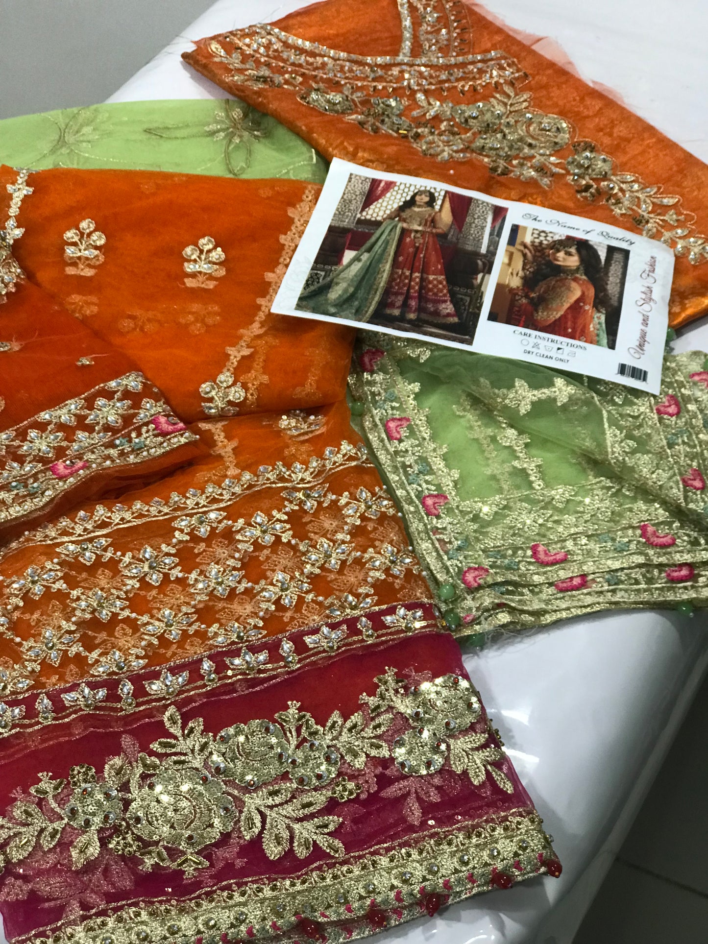 MARIA B Unstitched MBROIDERED - Burnt Orange, Fuchsia Pink (BD-2506)