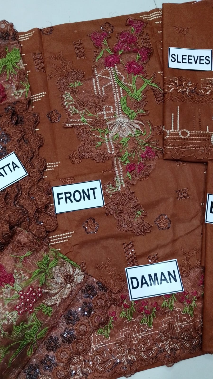 Noon Fashions Casual Cotton Embroidered Dress | Chicken Kari & Sequin 3-PC Suit