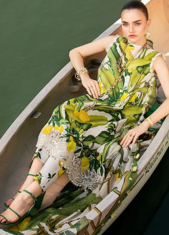 M Prints By Maria B Embroidered Suits Unstitched 3 Piece MB25MP 3A - Summer Collection