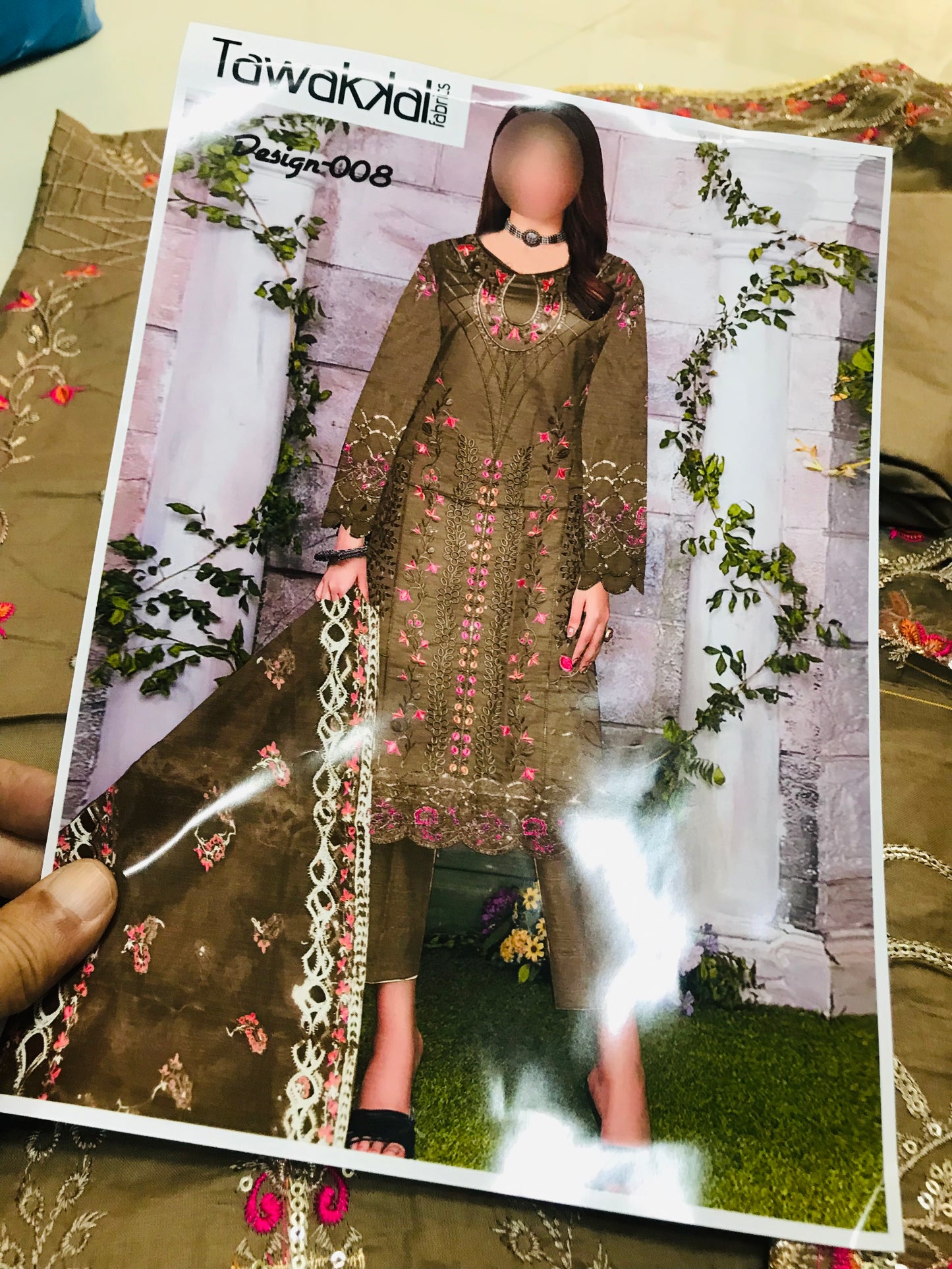 EMBROIDERED COTTON LAWN DRESS WITH ORGANZA EMBROIDERED DUPATTA