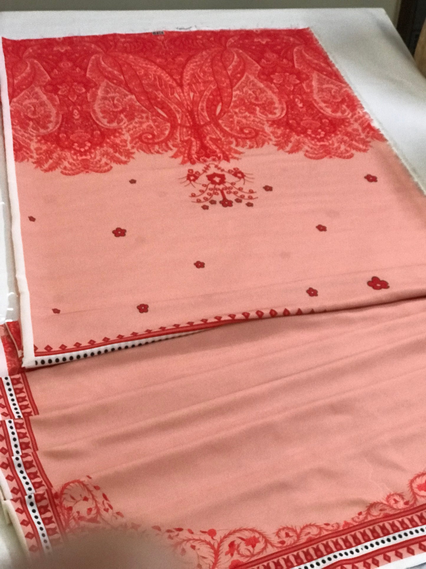 LIMELIGHT SILK LAWN DIGITAL PRINTED COORD SET 2 pcs unstitched peach red