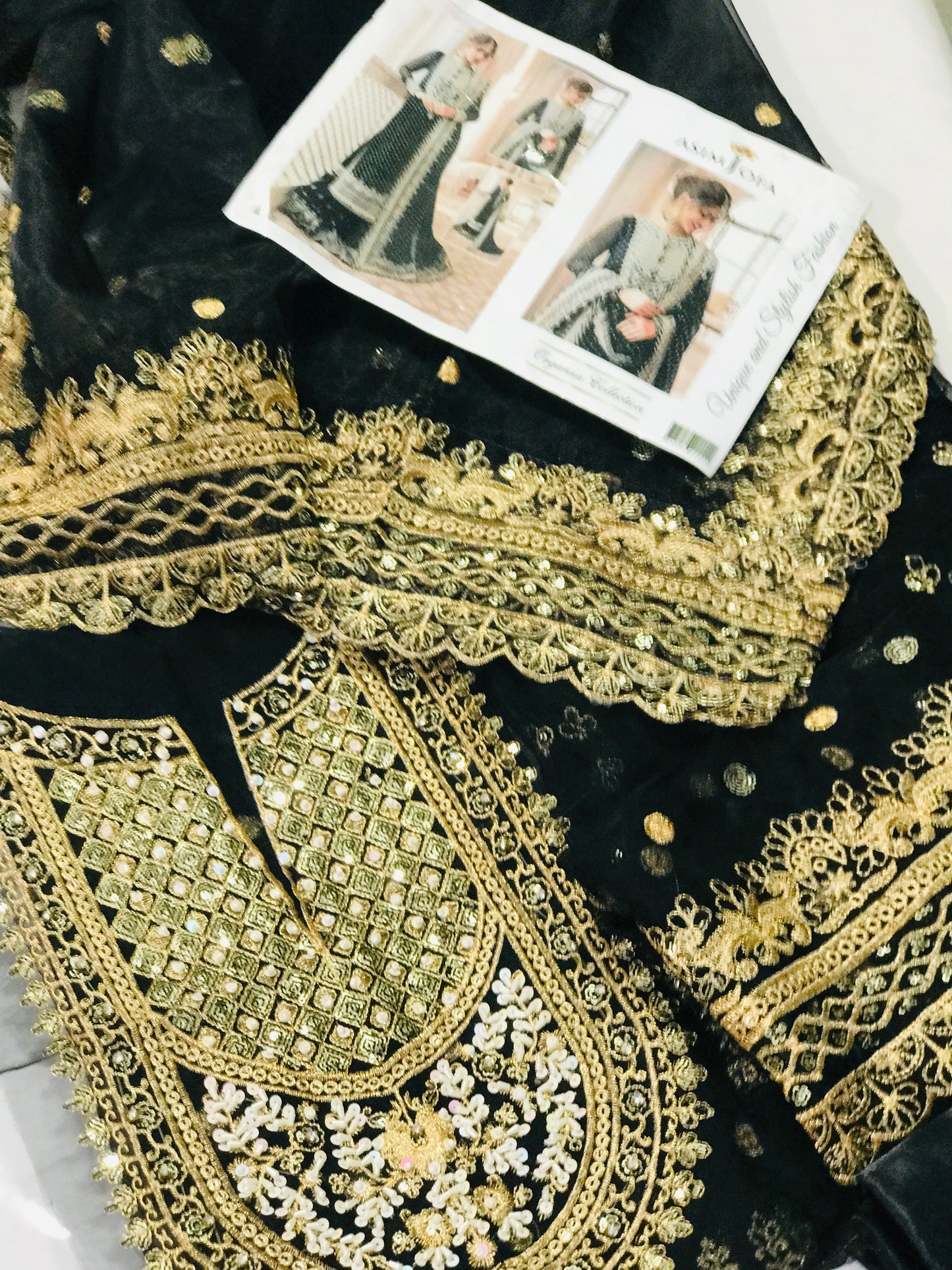 Asim Jofa Chandani Luxury Organza Embroidered Lehanga Dress - Bridal Wedding Collection