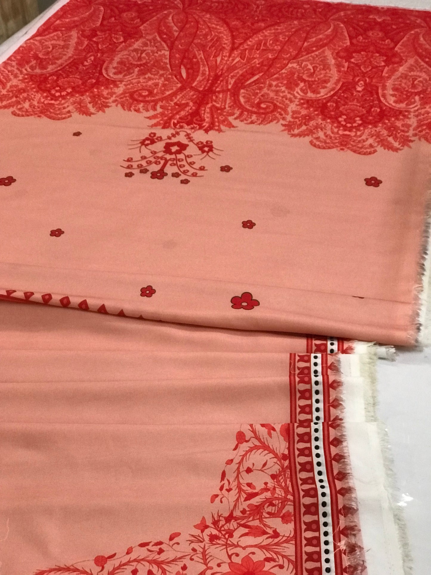 LIMELIGHT SILK LAWN DIGITAL PRINTED COORD SET 2 pcs unstitched peach red