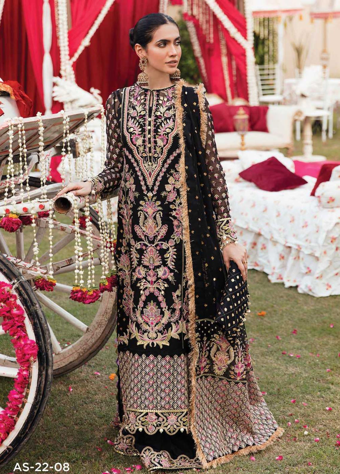 Afrozeh Shehnai Wedding Formals Chiffon Suit AS-22-08 MEHRZAD