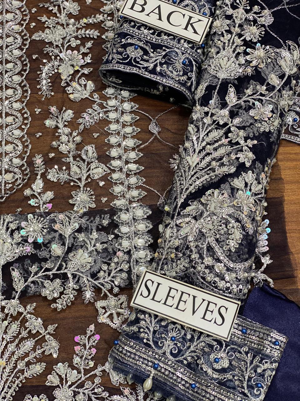Gulal net embroidered party wear suit