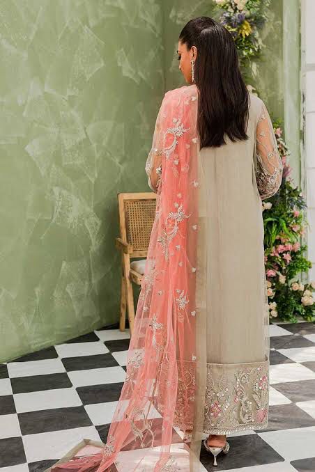 Murat by Maryam and Maria | Desert Sage Collection | Embroidered Wedding Dress & Dupatta (Peach & Light Brown)