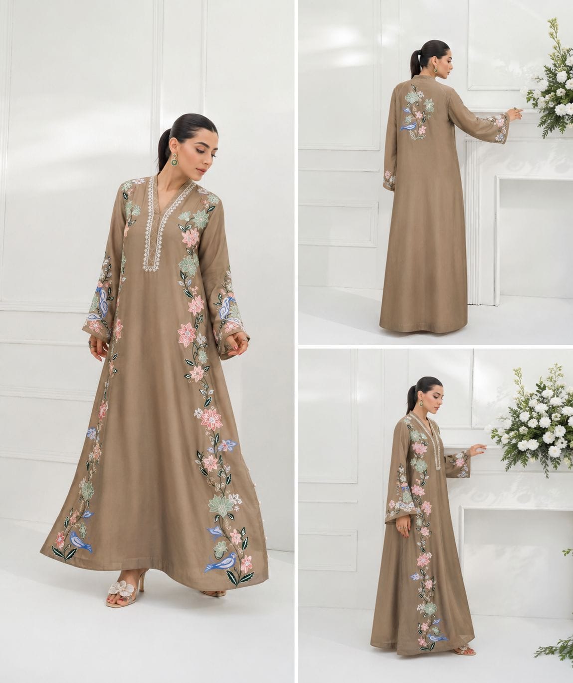 Premium Velvet silk 3-Piece Suite With Medium Silk Dupatta