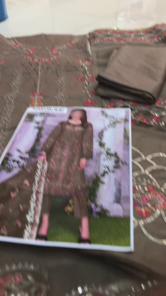 EMBROIDERED COTTON LAWN DRESS WITH ORGANZA EMBROIDERED DUPATTA