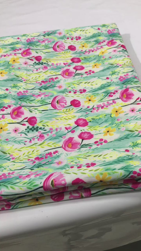 Swiss Premium Lawn Unstitched Dress Material – Floral Printed Wrinkle-Free Fabric for Shirt & Trouser